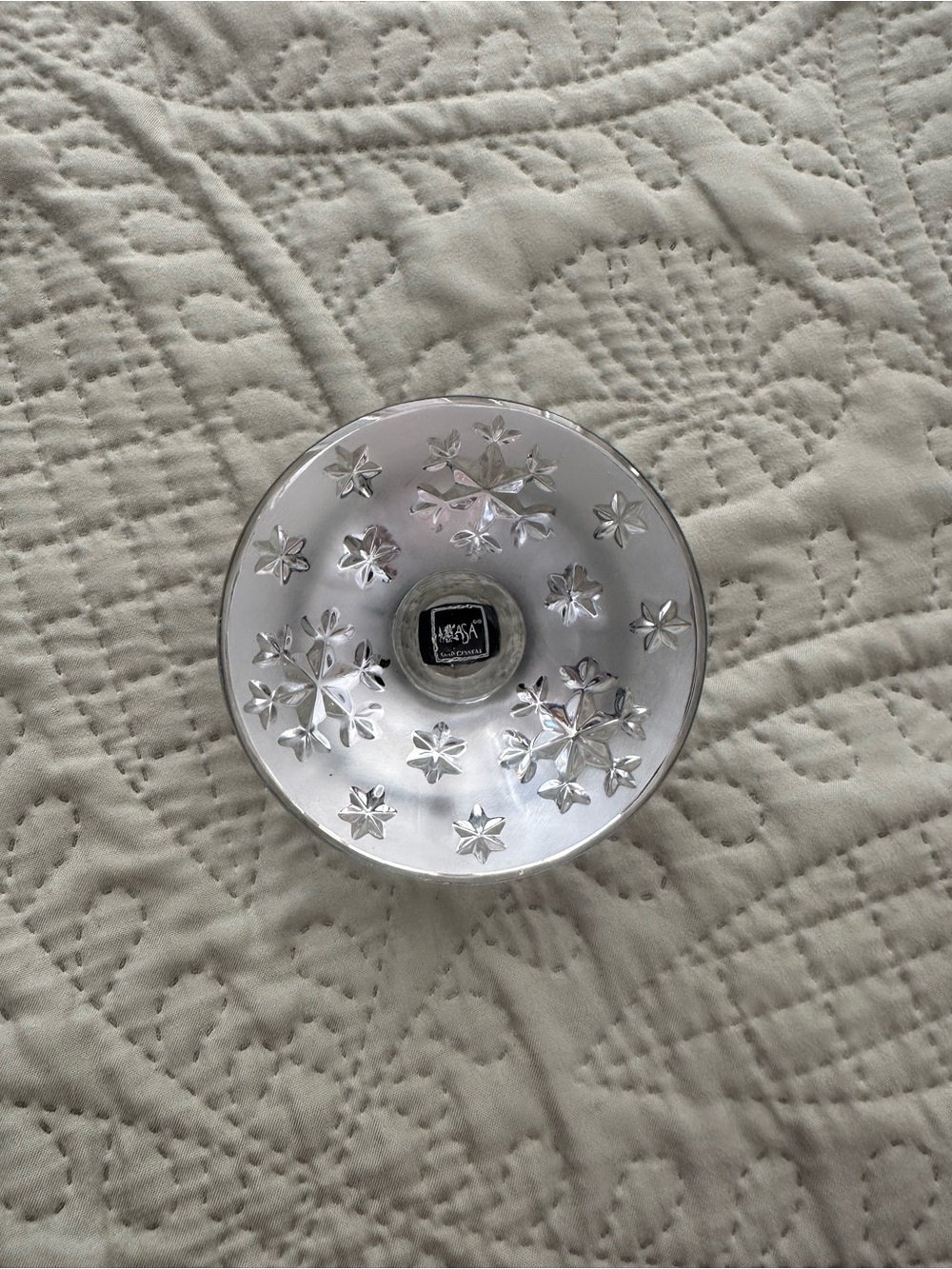 Mikasa Lead Crystal Candle Holder “Radiant Star” Appx 4” Diameter